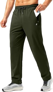 Pudolla Men's Sweatpants Workout Athletic Pants with Zipper Pockets