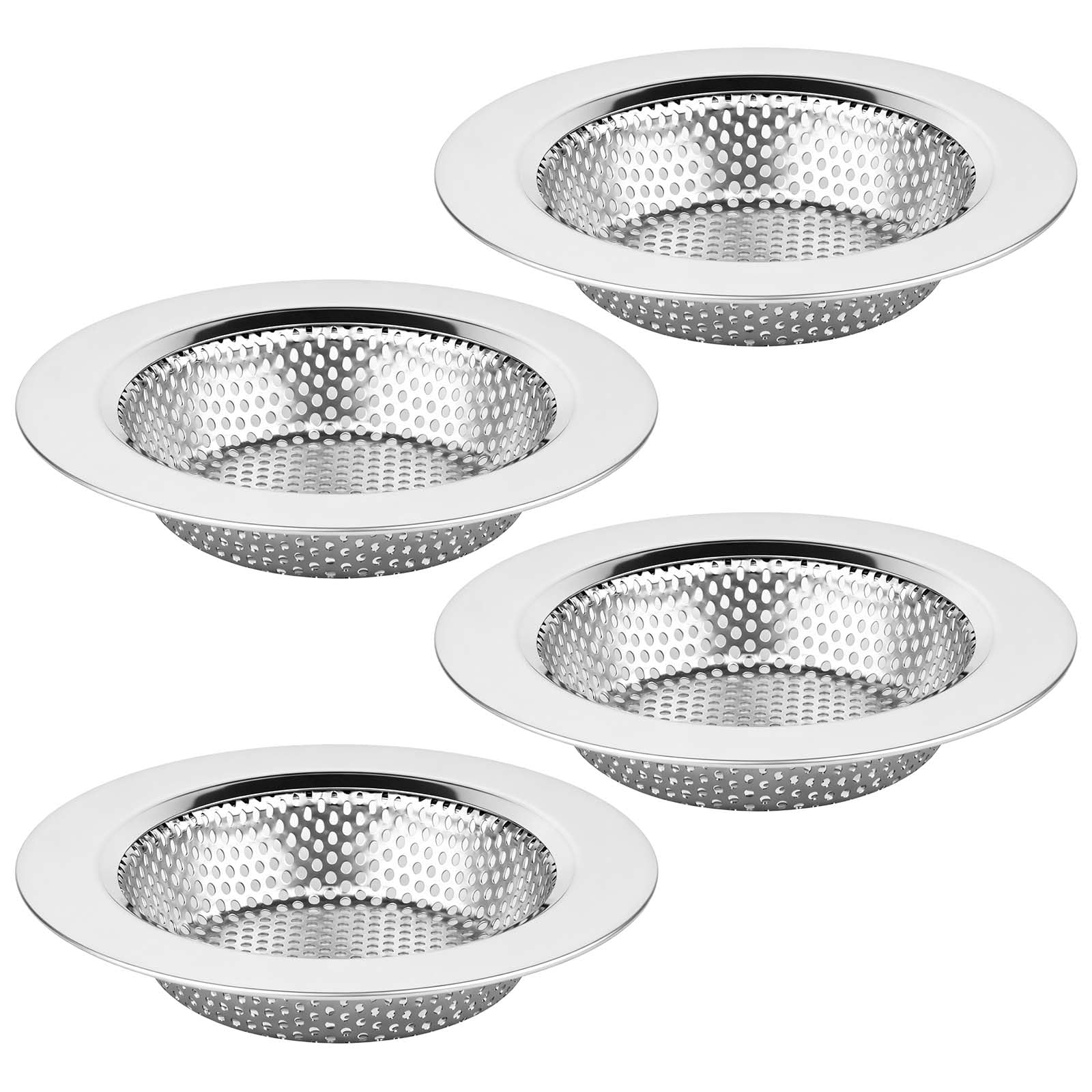 Chefbee 4PCS 4.4" Stainless Steel Kitchen Sink Drain Strainer Food Catcher | Wid
