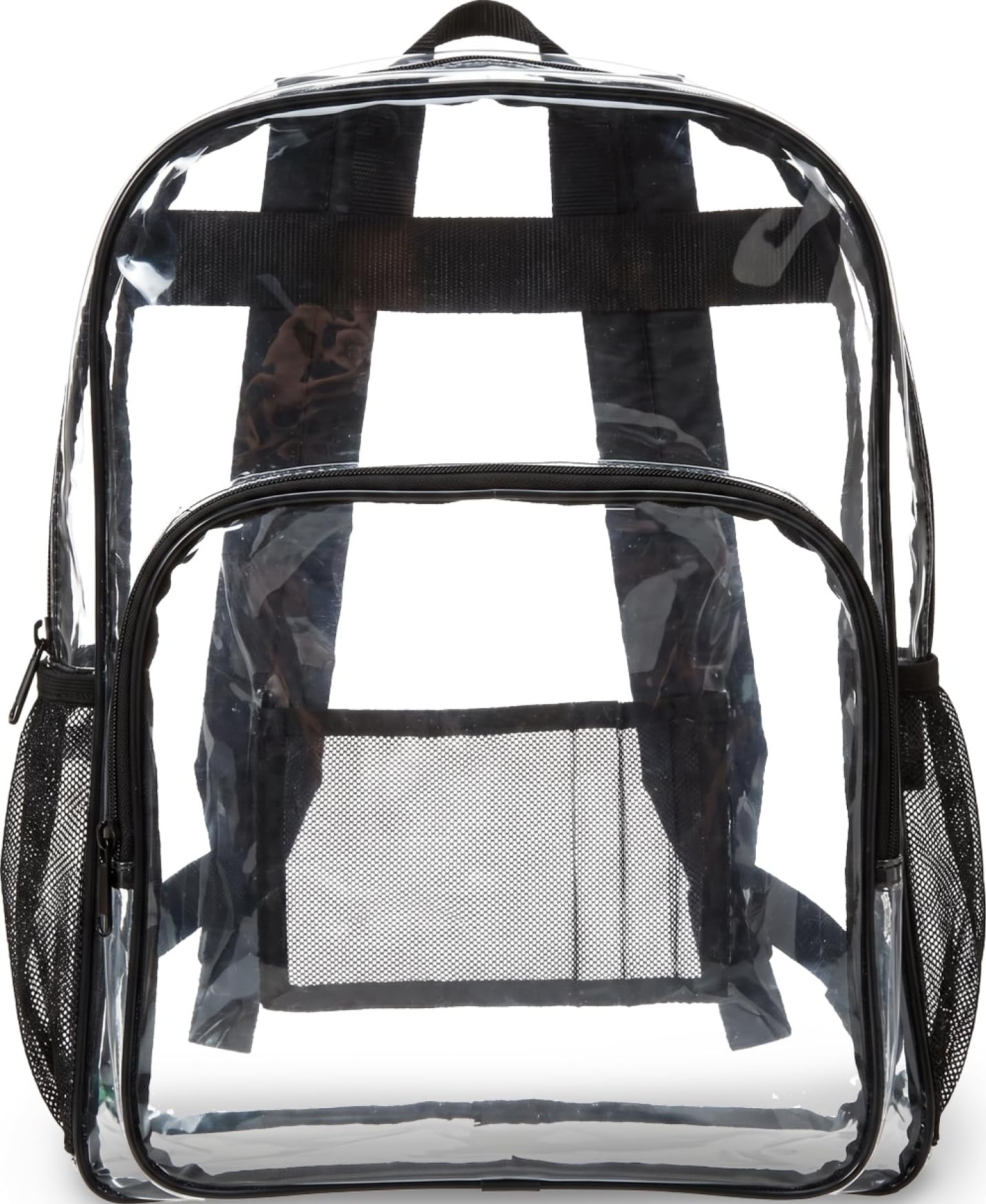 Amazon Basics Transparent Clear School Backpack, Water-Resistant PVC Plastic, Re
