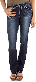 WallFlower Women's Straight Instastretch Legendary Classic Jeans with Boot Cut
