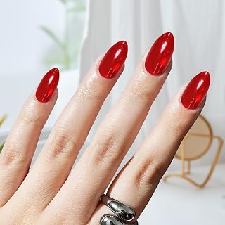 Glossy Press-On, 24 Self Adhesive Nails for DIY Manicure, Easy to Apply Art Stickers, Stylish and Temporary Design