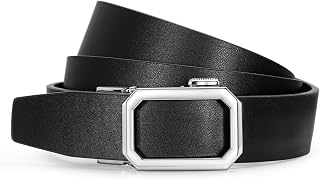 SUOSDEY Ratchet Belt for Women, Automatic no hole Leather belt for Jeans Pants Adjustable 1.2" Width
