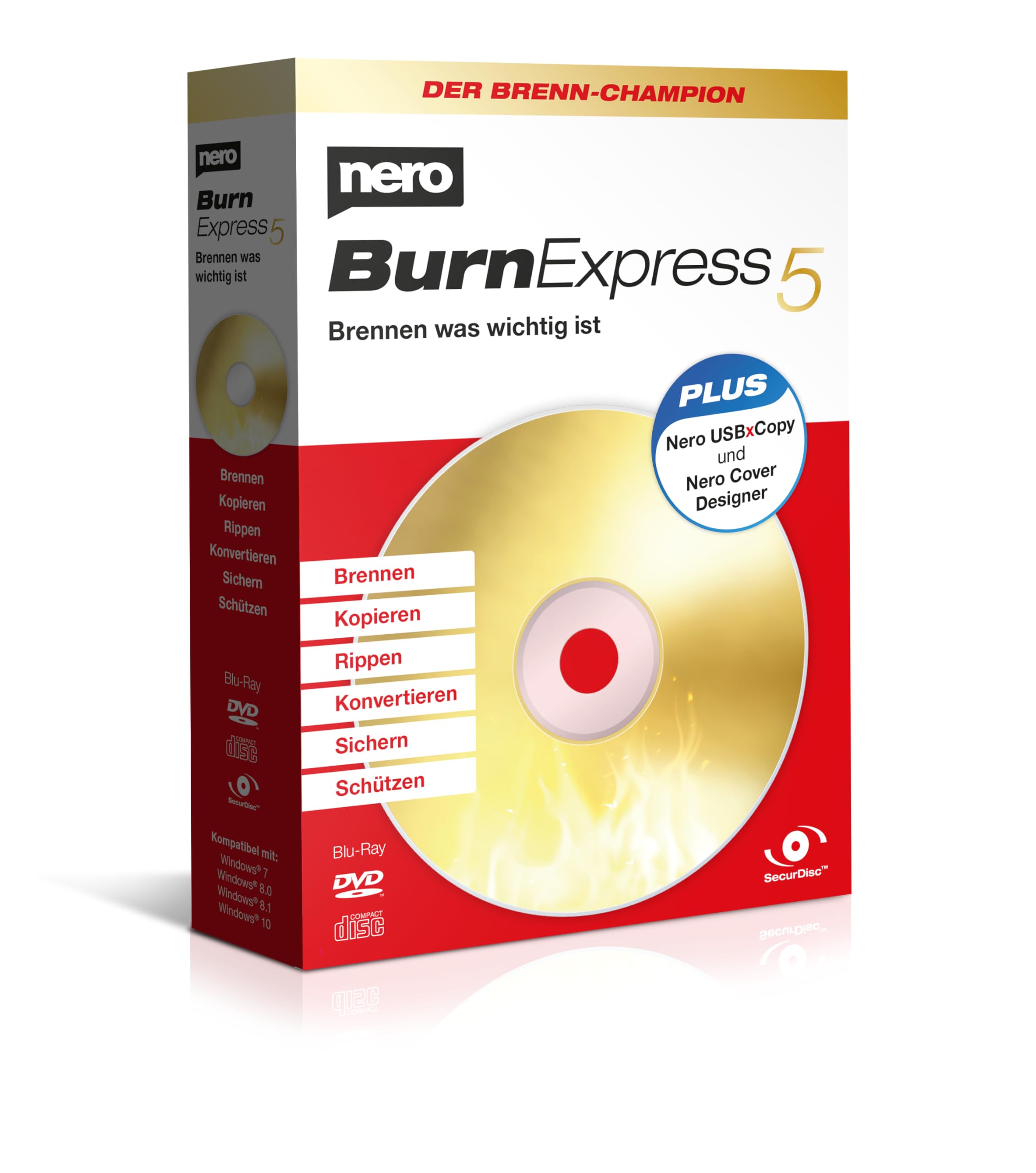 Nero Burn Express 5 – Burn | Copy | Rip | Convert | Secure with SecurDisc 4.0 | 
