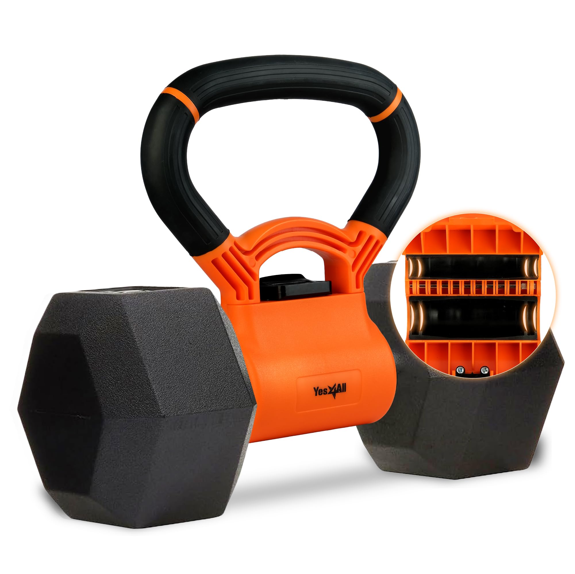 Yes4All Kettlebell Handle/Dumbbells Handle, Converts Dumbbells into Kettlebell