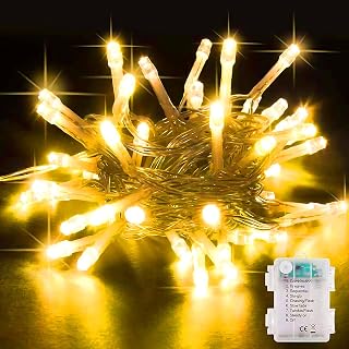 SENTAIMAO Fairy Lights,5M/50 LED Battery Operated String Lights for Indoor Outdoor Bedroom Lighting, Wedding Decor, Party, Garden, Christmas, Tree Decoration (Warm White, 1-Pack)