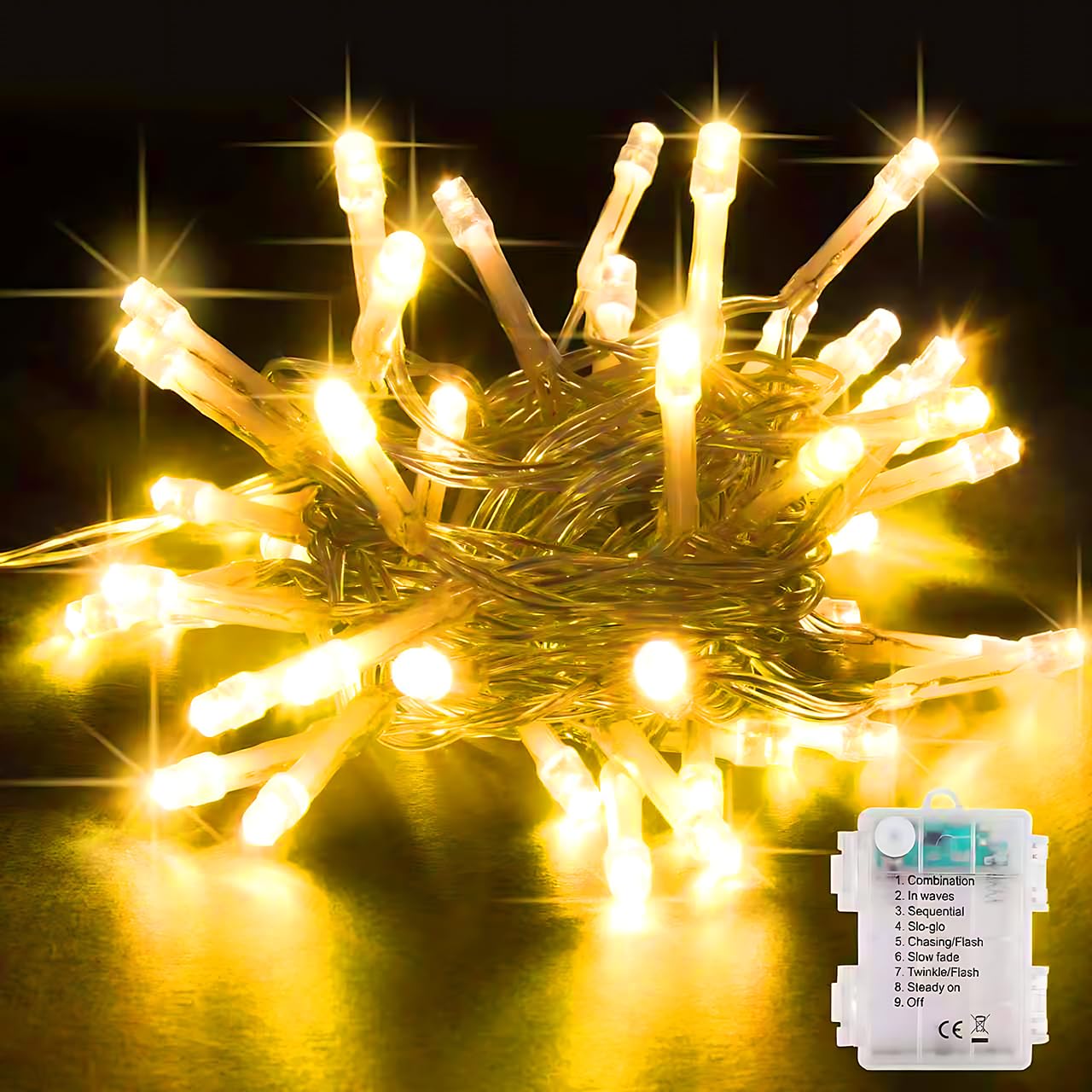 SENTAIMAO Fairy Lights,5M/50 LED Battery Operated String Lights for Indoor Outdo