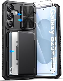 ATATOO for Samsung Galaxy S25+ Plus Case with 2X Screen Protector, Black