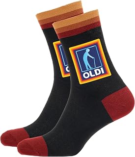 Oldi Mens Funny Socks Funny Gifts for Men Rude Secret Santa Gifts for Men | Size 6-12 Old Man Birthday Mens Novelty Socks Grandad Gift for Him | Christmas Presents for Dad Xmas Joke Stocking Fillers