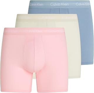 Calvin Klein Men’s 3 Pack Boxer Briefs with Logo Waistband