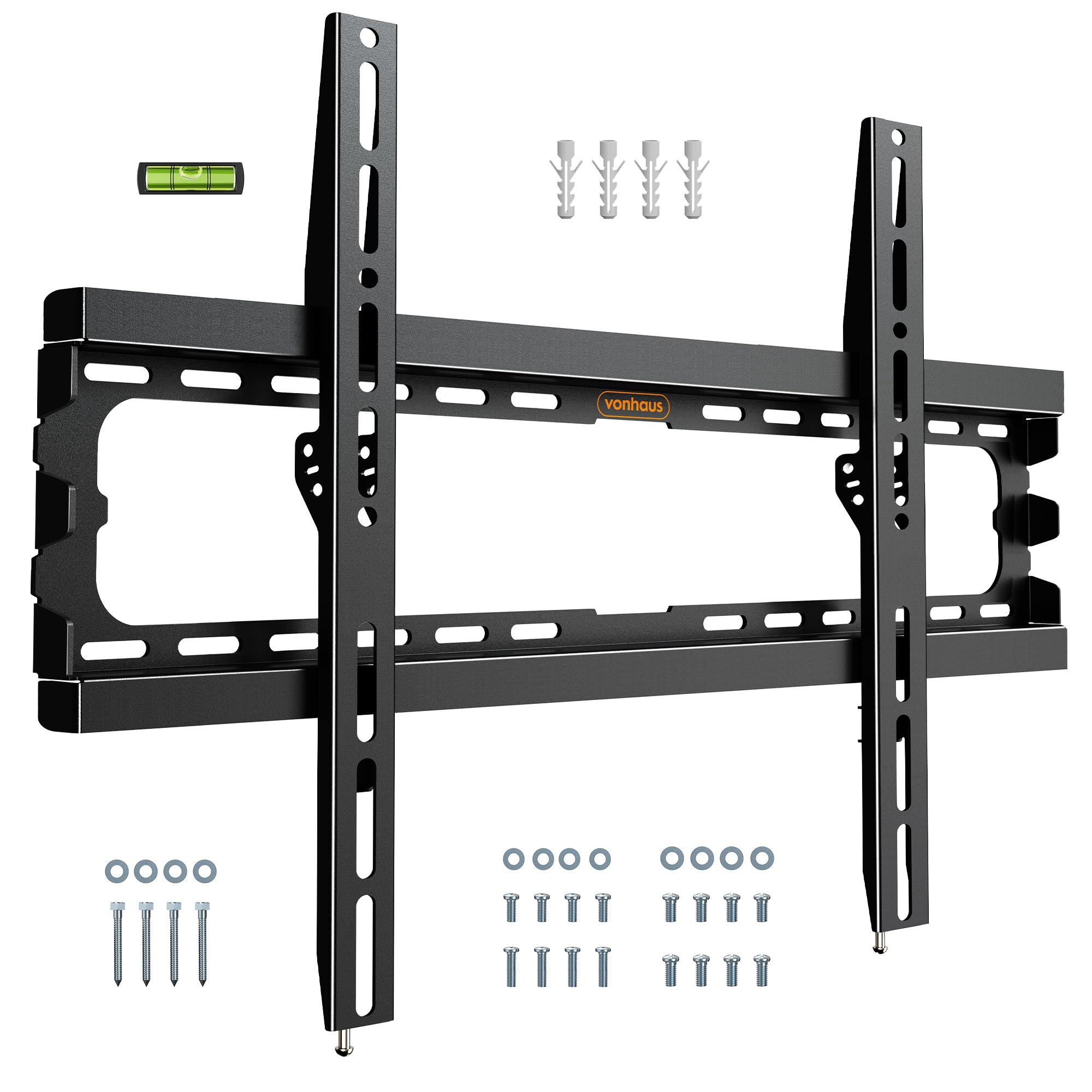 VonHaus TV Wall Bracket for 37-85" Screens, Ultra-Slim TV Bracket with Spirit Le