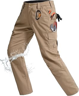 Rapoo Tactical Cargo Pants Water Resistant Ripstop for Men EDC Hiking Military Work Military Trousers with 9 Pockets