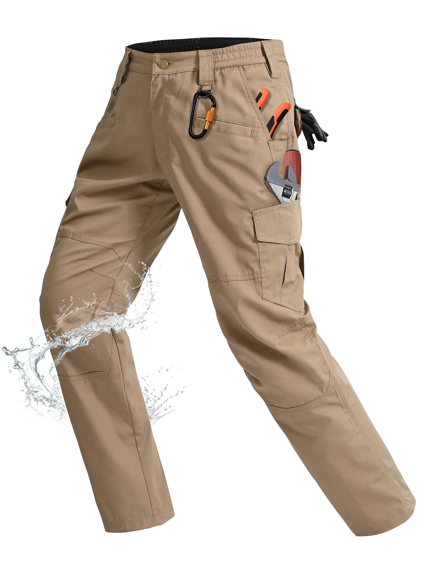 Rapoo Tactical Cargo Pants Water Resistant Ripstop for Men EDC Hiking Military W