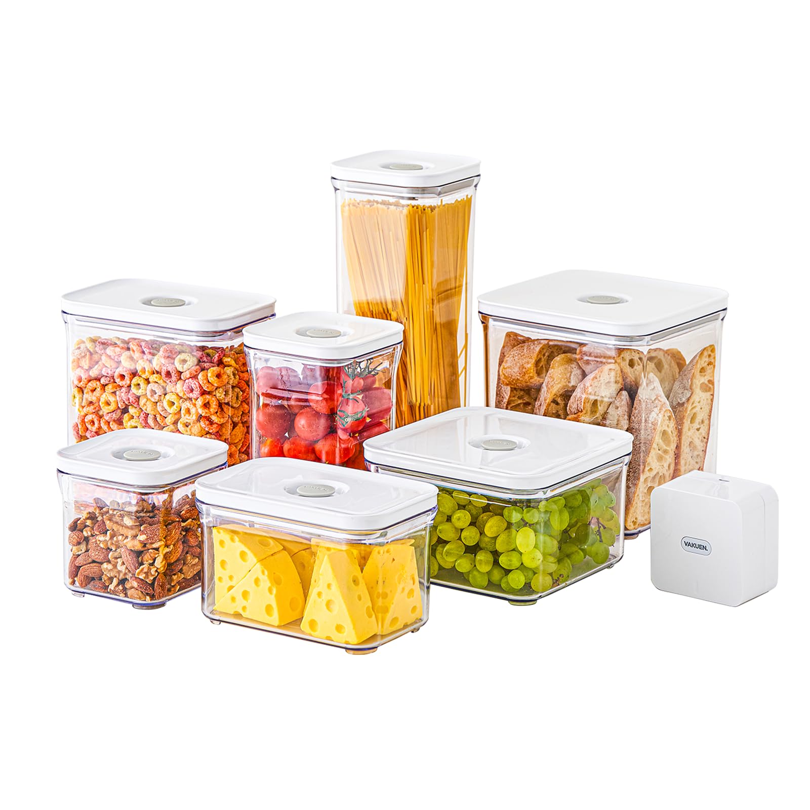 VAKUEN Premium Airtight Food Storage Containers Mega 8P/Set. Total 46.11cup, 7pc