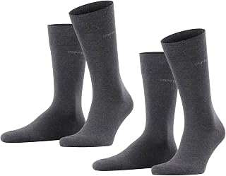 ESPRIT Men's Basic Plain Socks Cotton Breathable Pack of 2