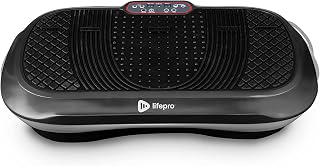 LifePro Vibration Plate Exercise Machine - Whole Body Workout Vibration Fitness Platform w/ Loop Bands - Home Training Equipment for Weight Loss & Toning (Black) (Renewed)