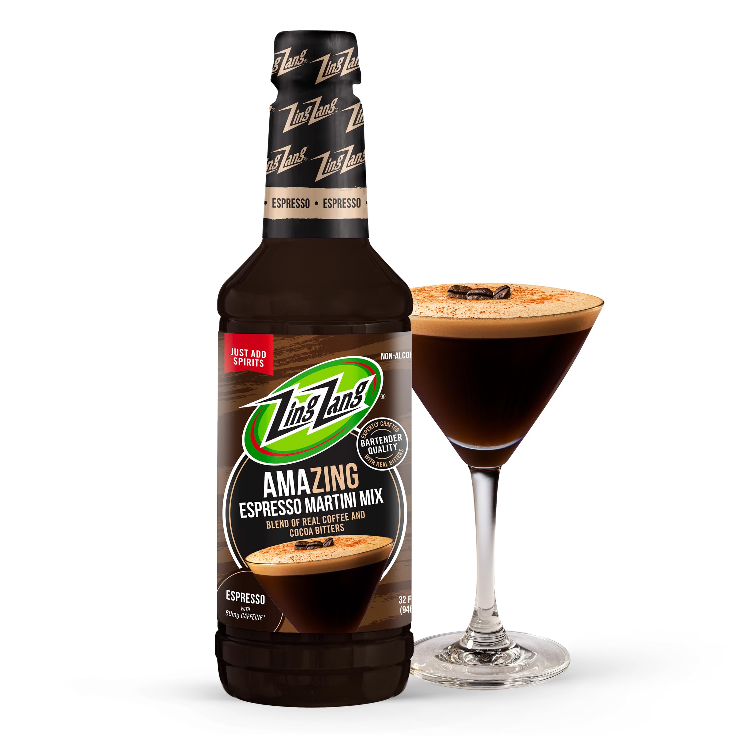 Zing Zang Espresso Martini Mix (32 Fl Oz, Pack of 1) Cocktail Mixer | Made with 