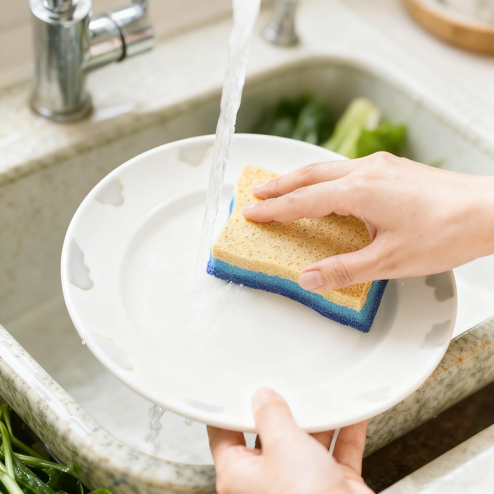 Dish Cleaning Sponge, Double Sided Anti-Scratch Dish Cleaning Sponges - Soft and