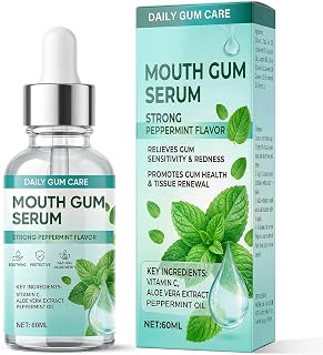 Daily Gum Care Serum, Peppermint Oral Drops for Fresh Breath, 60ml | Refreshing Peppermint Oral Drops, Daily Mouth Hygiene Support, Targeted Dropper Application