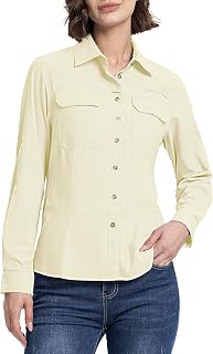 33,000ft Women Shirt UV Protection UPF50+ Quick Dry Long Sleeve Shirt for Fishing Safari Travel Golf