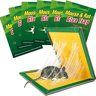 6 Pack Large Mouse Trap with Strong Stickiness, Rat Trap Sticky Pad Board for Household Indoor Home Kitchen Garden Sticky Traps，Easy to Set and Use, Glue Traps for mice