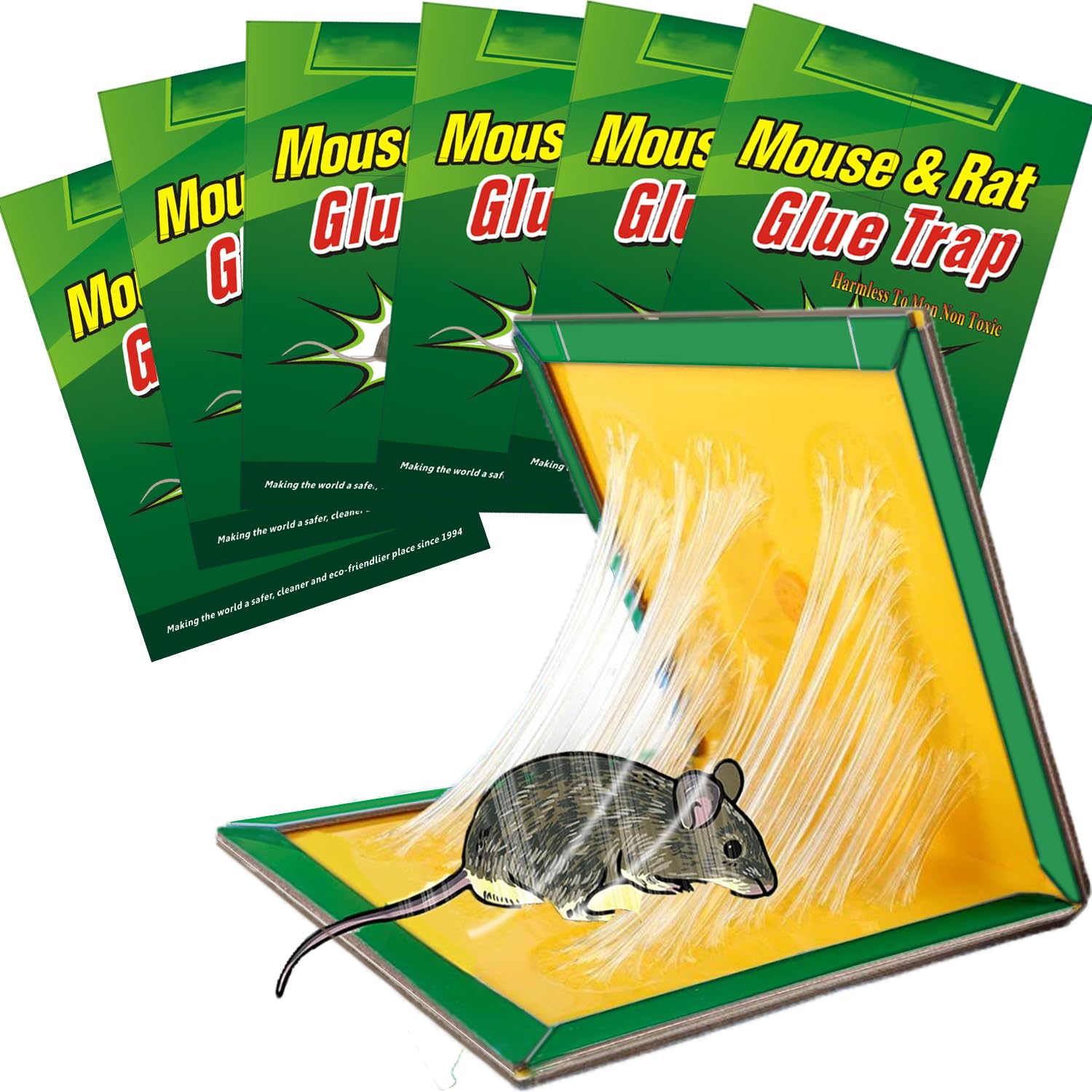 6 Pack Large Mouse Trap with Strong Stickiness, Rat Trap Sticky Pad Board for Ho