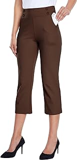 Willit Womens Capri Pants Yoga Work Casual Straight Leg Office Trousers 21"