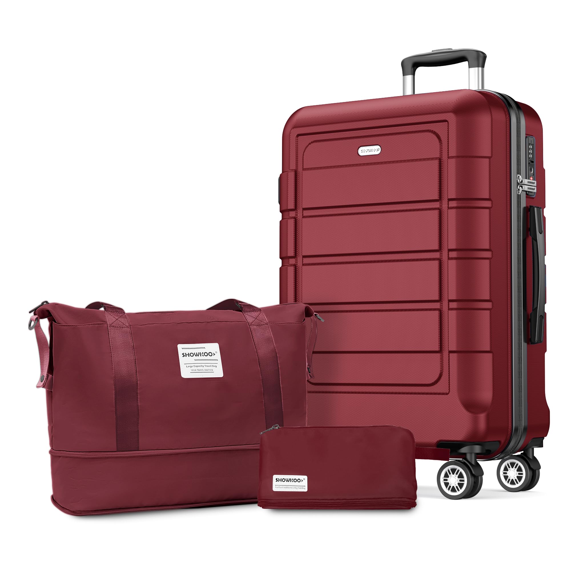 SHOWKOO Large Hard Suitcase 77 cm Trolley Hand Luggage Ultra Light ABS+PC Expand