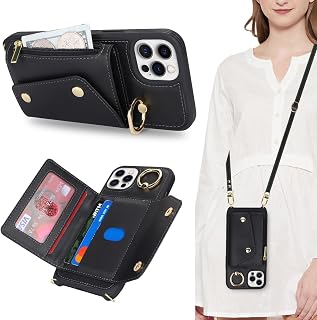 Lipvina Crossbody Wallet Case for iPhone 11 Pro Max,Black