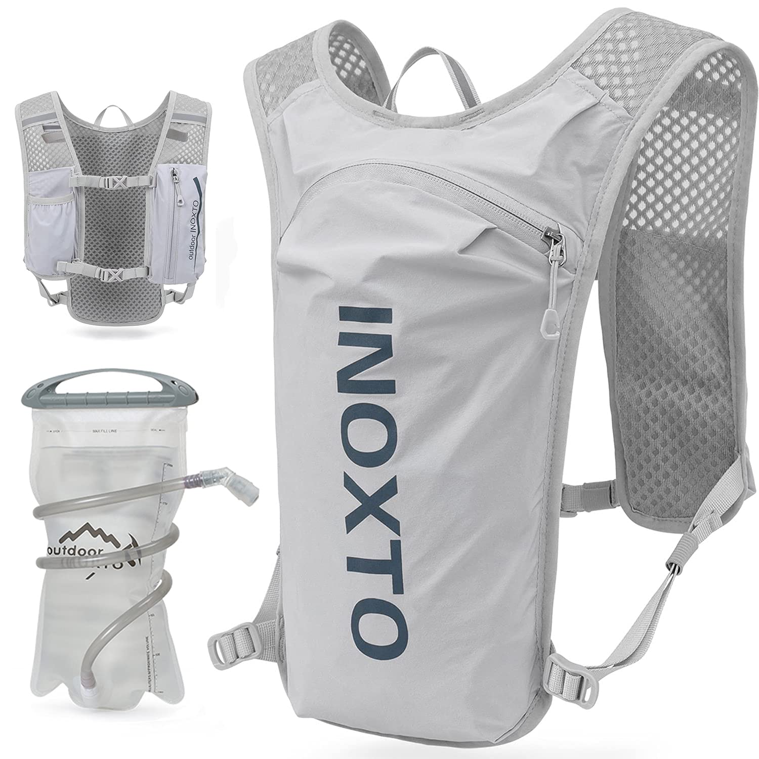 INOXTO Running Hydration Vest Backpack,Lightweight Insulated Pack with 1.5L Wate
