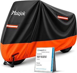 Maizjok® Waterproof Motorcycle Cover, 210D Exterior Interior Motorcycle