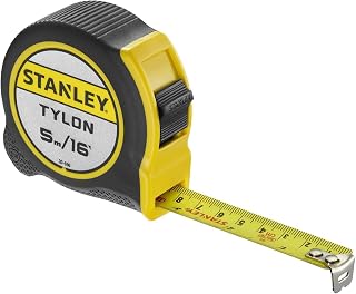 STANLEY 5m Tape Measure, 19mm Width, 1-30-696 | Durable Tylon Blade Coating, Comfortable Grip, Class II Accuracy, Tru-Zero Hook, Slidelock Function