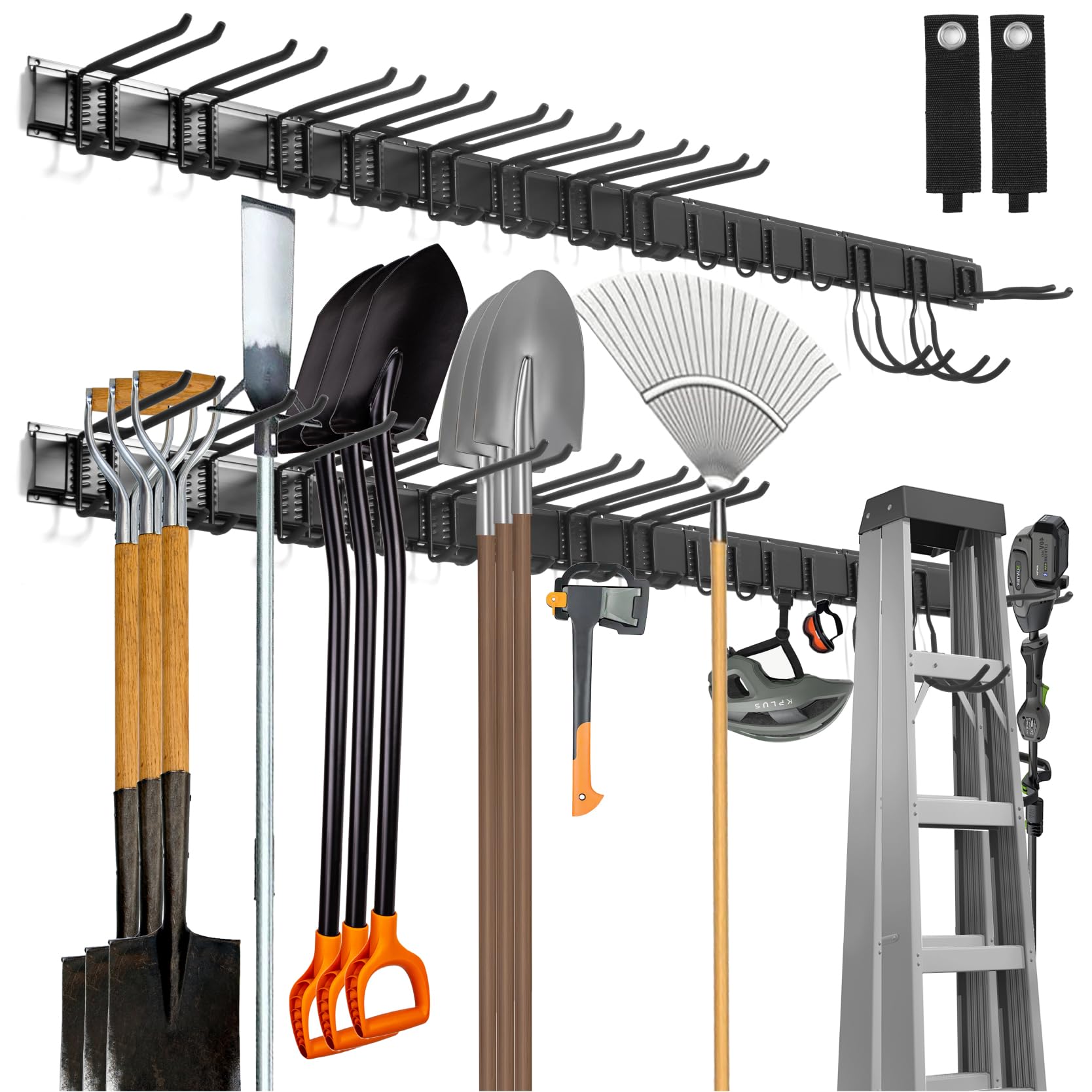 Sinoer 80 Inch Wall Mount Tool Organizer, Garage & Garden Storage Rack | Comes w