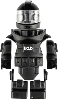 Toy Soldiers Figures Black Bomb Disposal Suit Armor E.O.D Suit Toys Military Equipment Custom Minifigure Compatible with Mini Figure of Major Brand, 3 Years Old and up