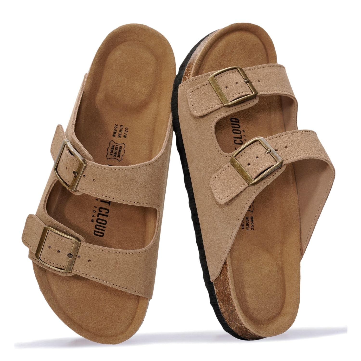Project Cloud Women's Genuine Leather Flat Sandals Comfortable Beach Essentials 