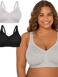 Fruit of The Loom Women's Plus Size Wireless Cotton Bra