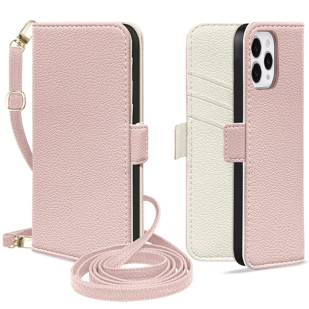 MAGICASE for iPhone 12 Case, Book Style iPhone 12 Pro Case, Shoulder Strap, Smar
