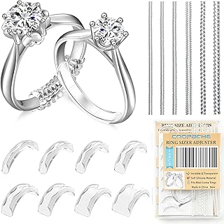 Ring Sizers for Loose Rings Size Adjuster Silicone Invisible 14 Pack | Ring Guards Spacer Tightener Resizer Fitter for Women Men, Make Rings Smaller Without Resizing Thick Band