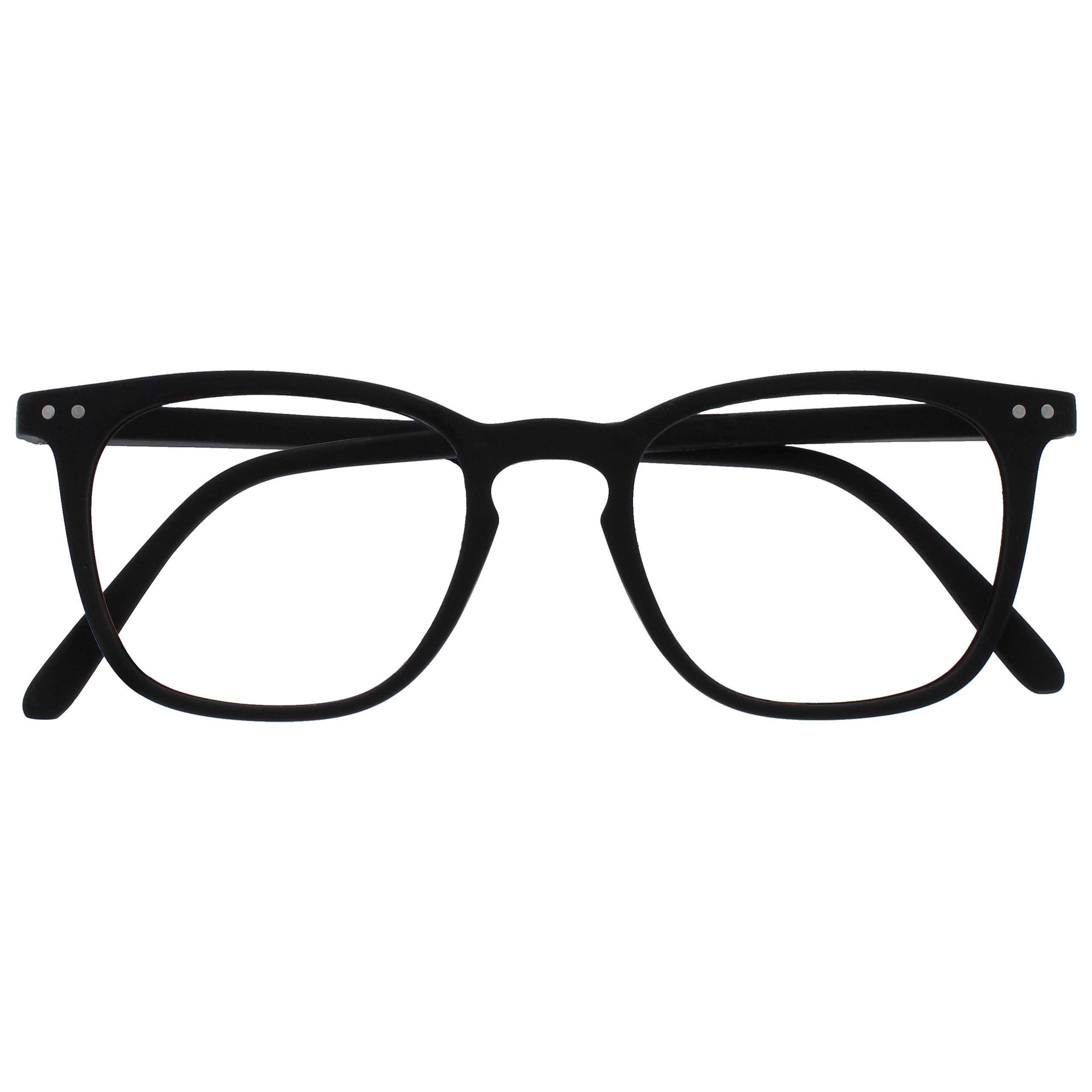 OPULIZE Bex Men's Reading Glasses Large Designer Style Matte Black R64-1 +1.50