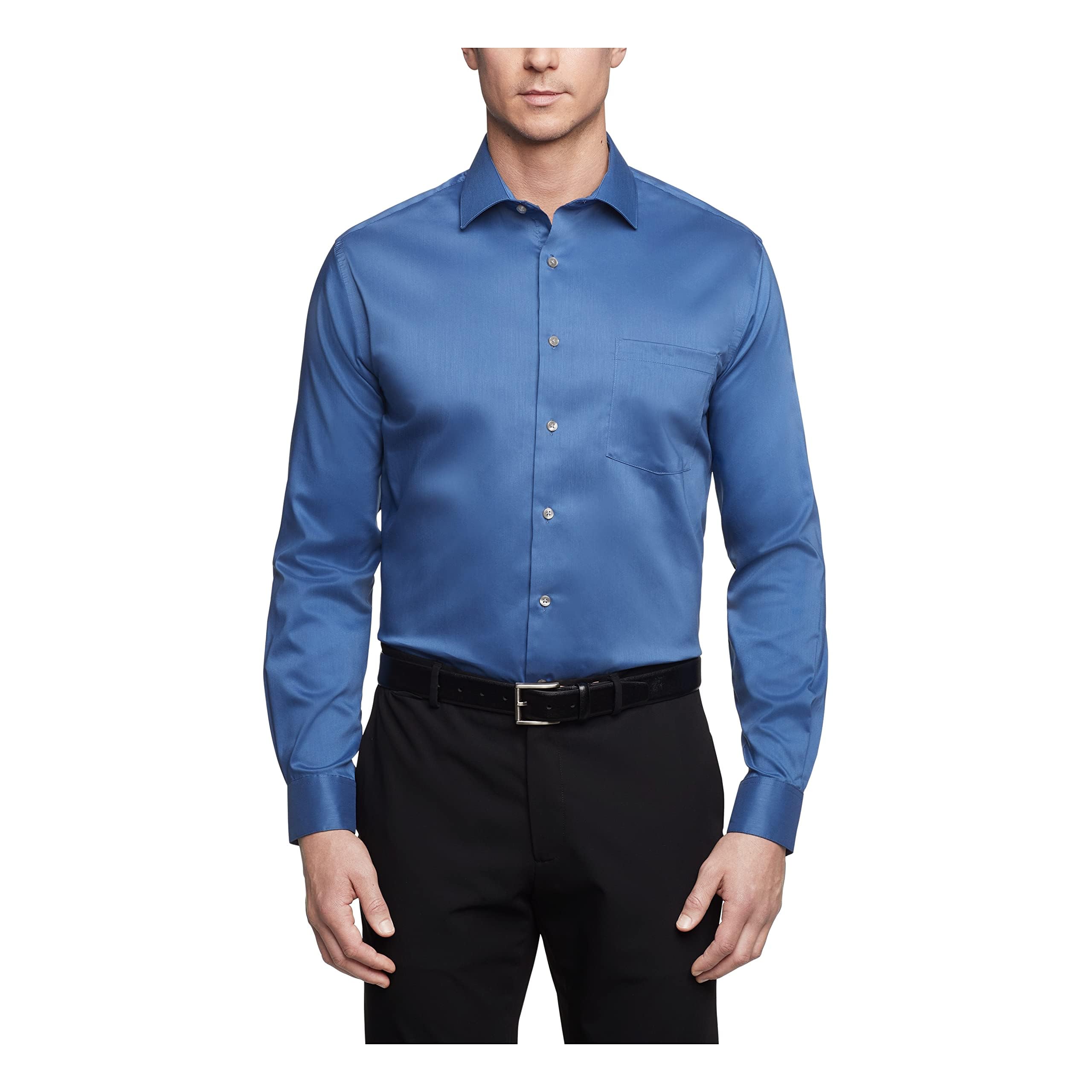 Van Heusen Men's Van Heusen Men's Dress Shirt Regular Fit Ultra Wrinkle Free Fle