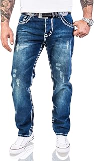 Rock Creek - RC-2056 - Designer jeans - Thick stitching - Vintage - Blue - W29-44