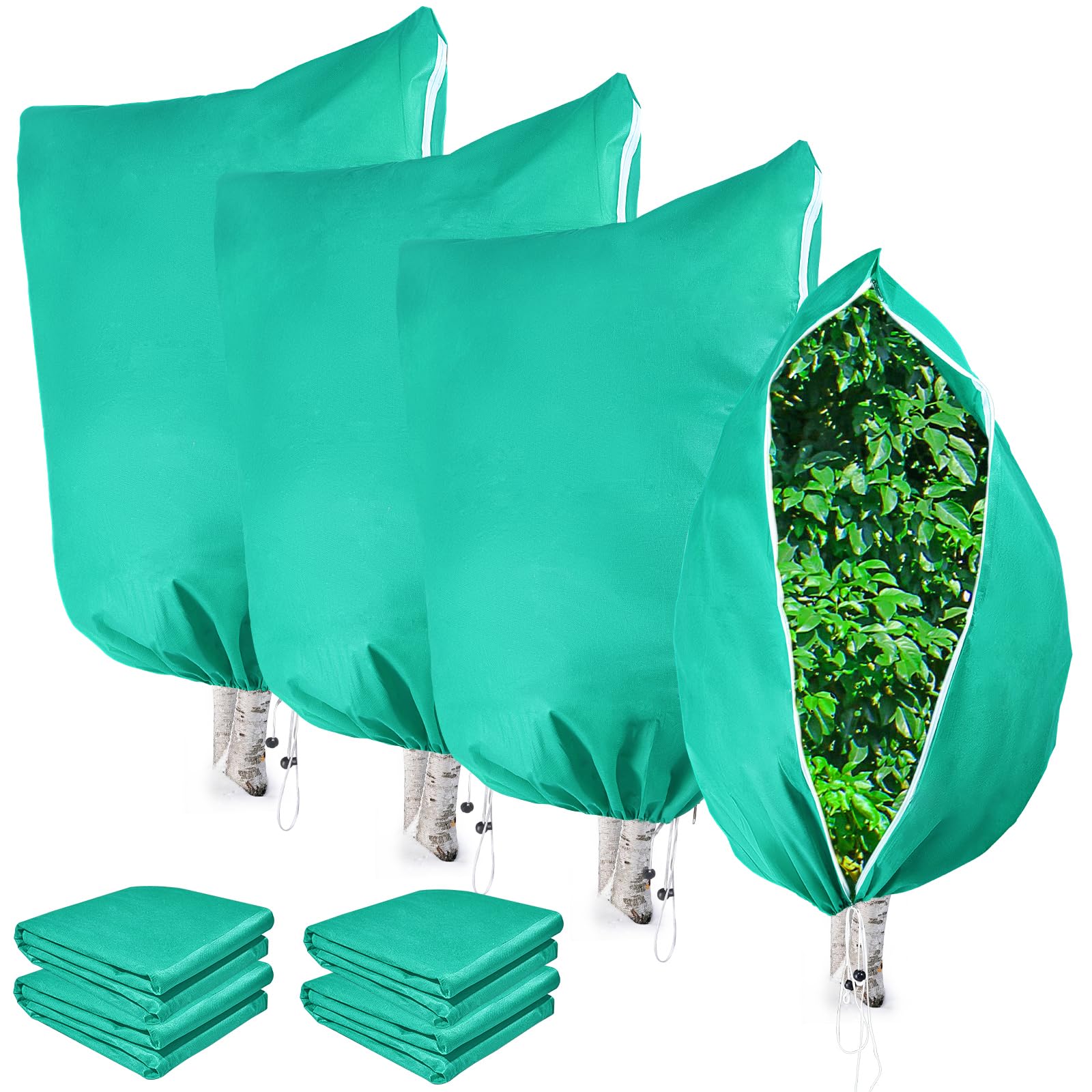 ALYCLIP 4PCS Plant Covers Freeze Protection 40x48 Inch Winter Plant Shield | Pla