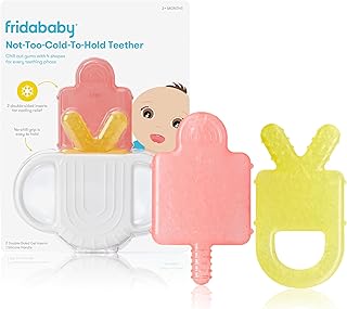 Frida Silicone Teething Toys, 4-in-1 Teether for Babies & Infants | Teething Relief for 0-18 Months, Not-Too-Cold-to-Hold Baby Teether Design, BPA-Free