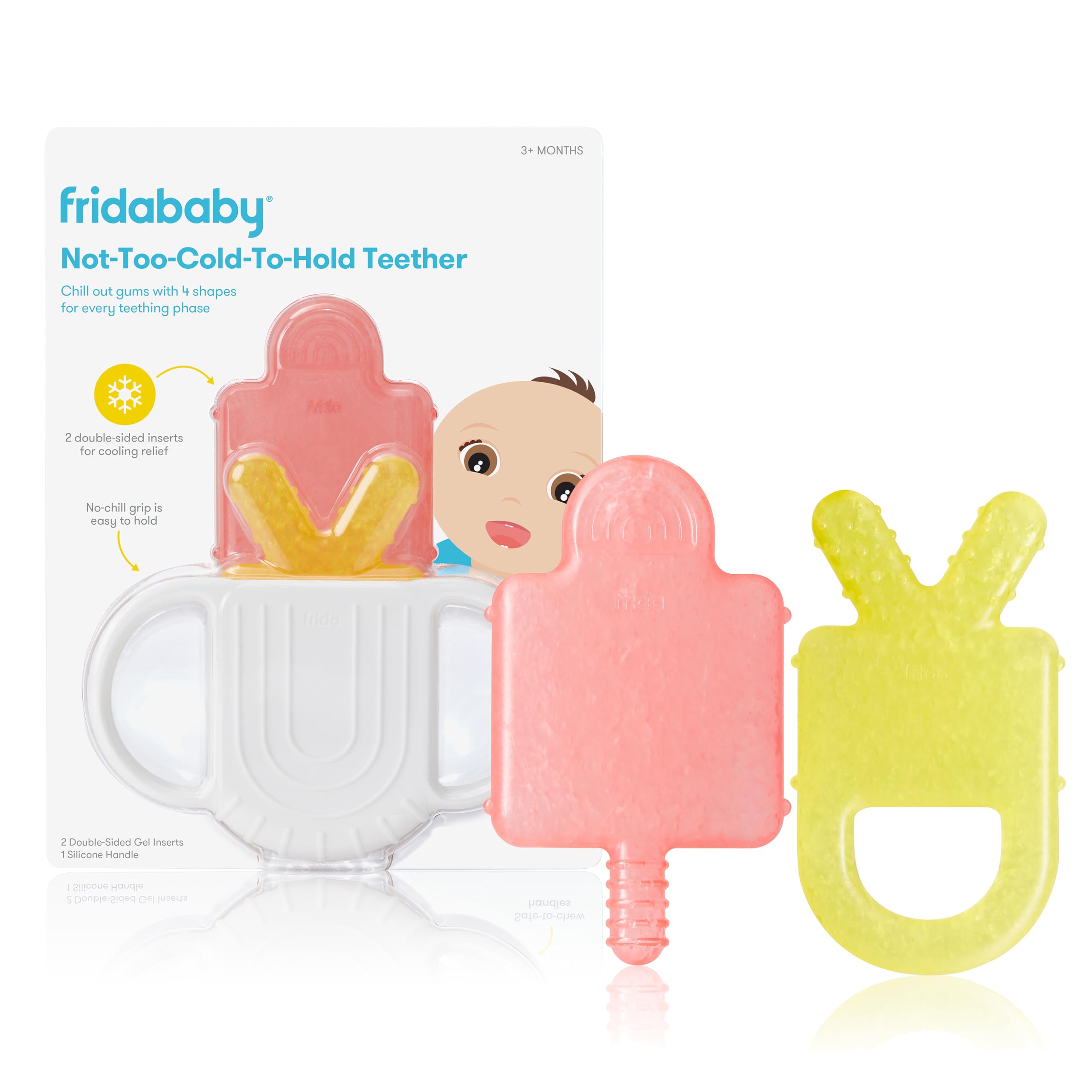 Frida Silicone Teething Toys, 4-in-1 Teether for Babies & Infants | Teething Rel