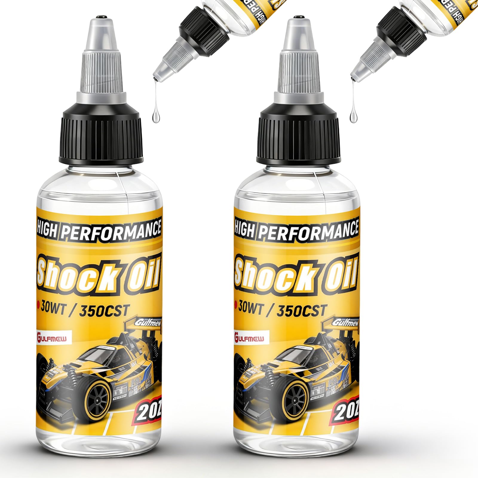 Gulfmew 2 Bottles Racing Silicone Shock Oil 30WT 350CST | RC Car Shock Oil for L