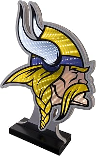 Sporticulture NFL Team Minnesota Vikings LED Infinity Logo Light - 3D Light Effect, Acrylic Display with UL Plug and Stand