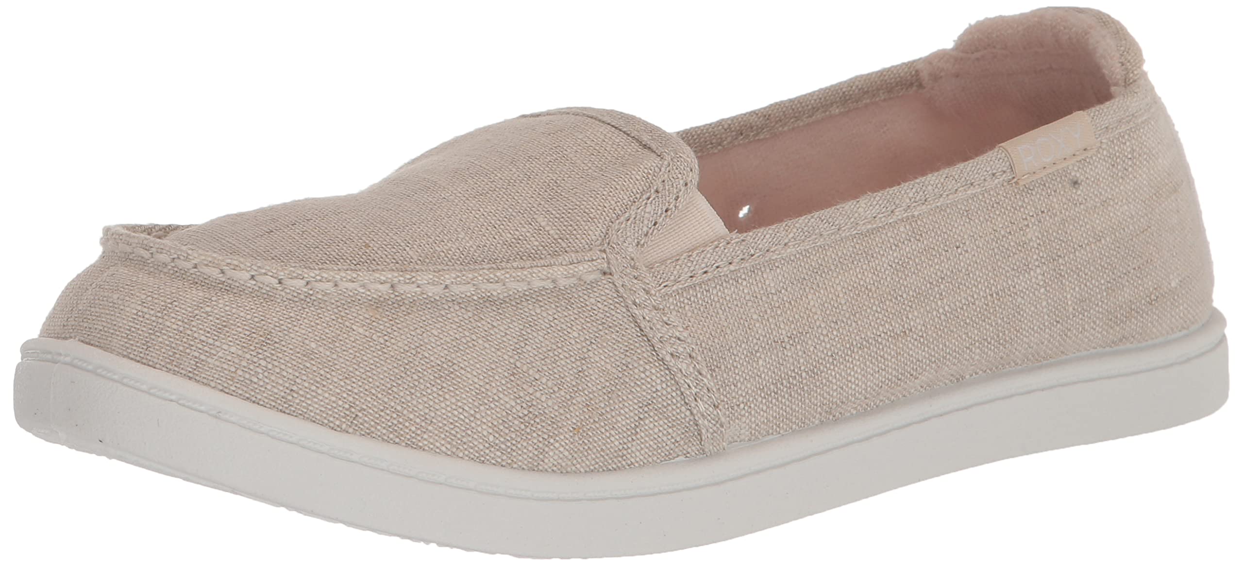 Roxy Womens Minnow Slip On Sneaker Shoe Loafer Flat, Heather Oatmeal 231, 7.5 US