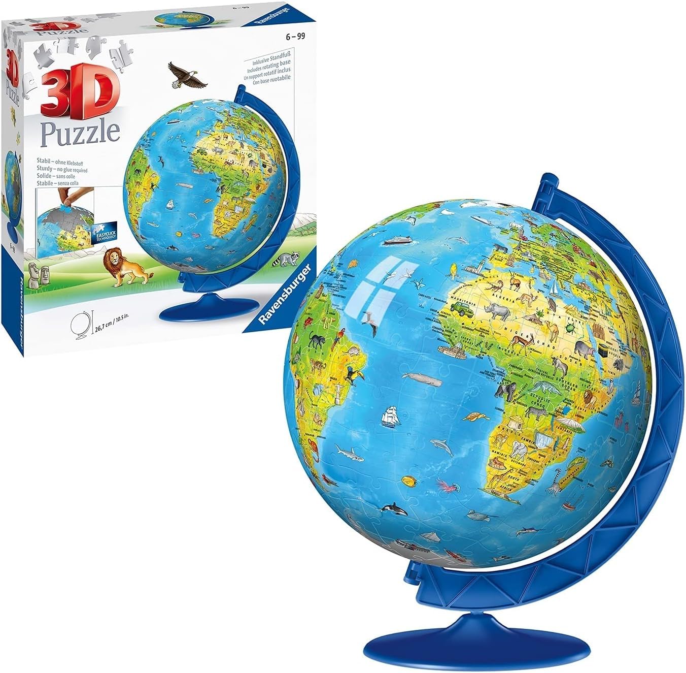 Ravensburger 12338 -Children's World Globe 3D Puzzle (180 pc)