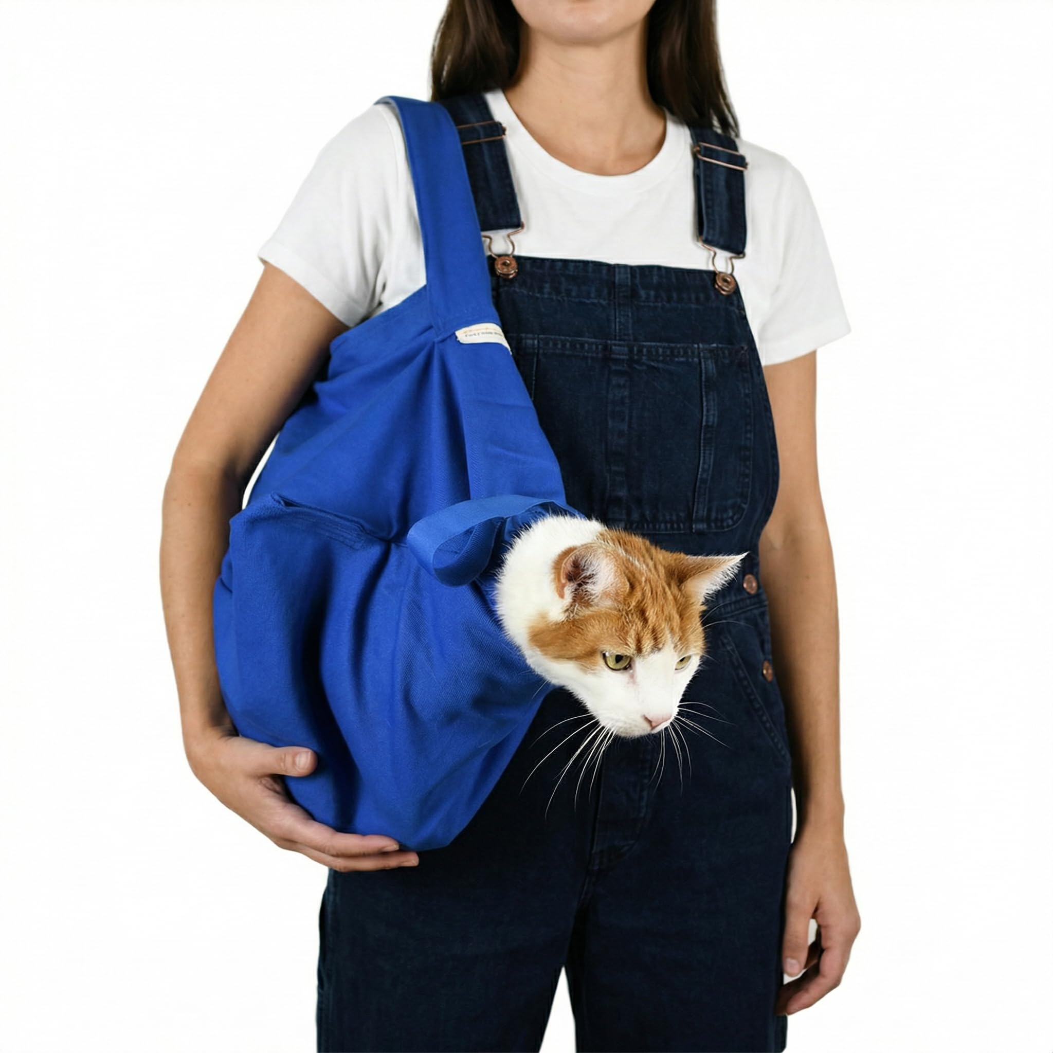 Cat-in-the-Bag Cozy Comfort Carrier - Large Cobalt Blue Cat Carrier Soft for Gro