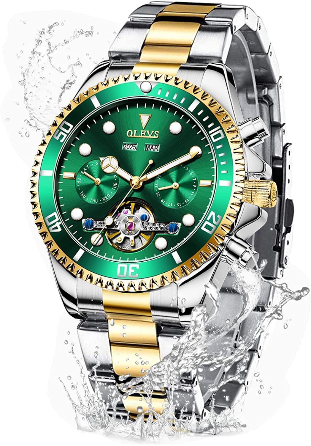 OLEVS Men Waterproof Luminous Automatic Date Minimalist Analog Quartz Watch