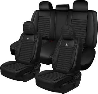 Seat Covers Fit for Mercedes-Benz G-Class 2013-2025 Premium Leather Car Seat Covers, Waterproof Non-Slip and Airbag Compatible, Fashion Car Seat Protector (Black,5 Seats)